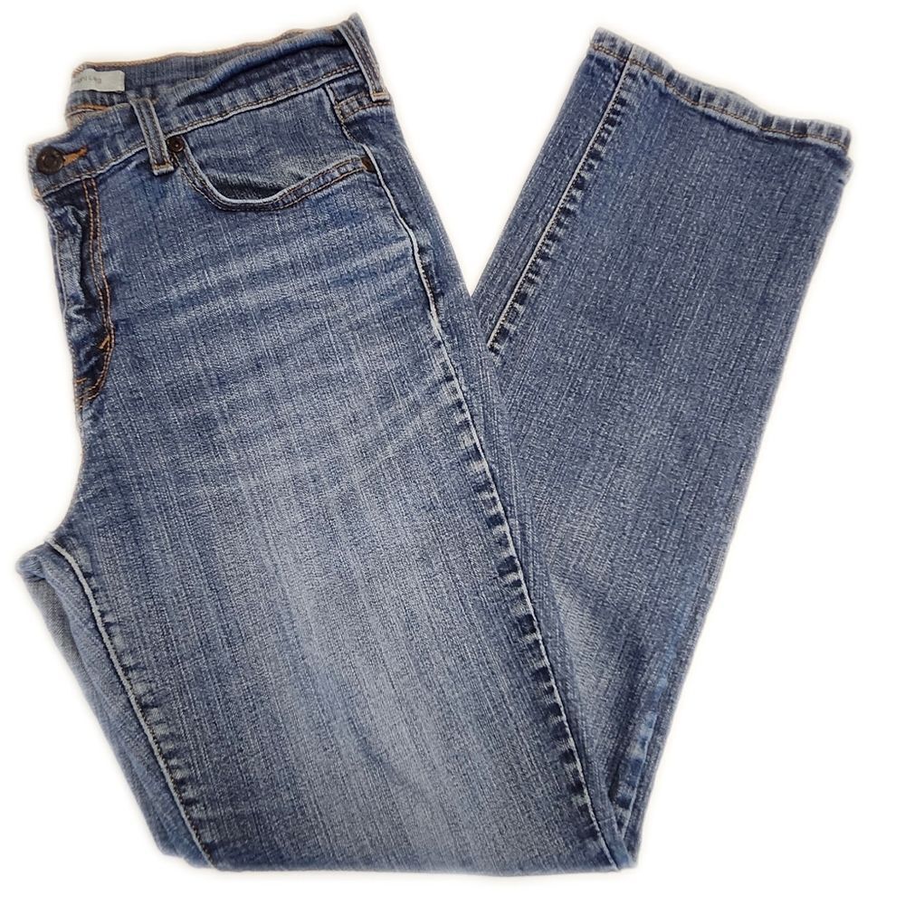 Levi's 505 Straight Leg medium blue wash, 99% cotton denim jeans, size 12